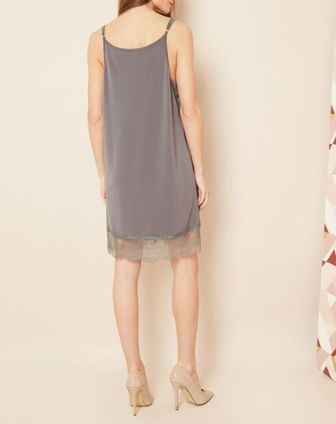 Robe base dentelle anthracite