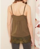 Top dentelle olive