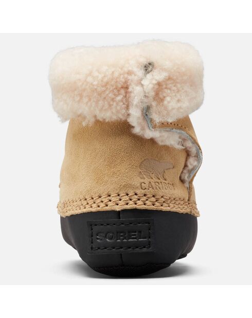 Boots fourrées en Velours de Cuir Caribootie beiges