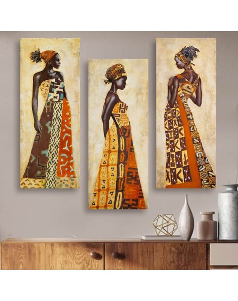 Tableaux décoratifs 3 pièces multicolores - 70x50 cm