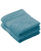 2 Stephanie blaue Gästeservietten - 30x50 cm