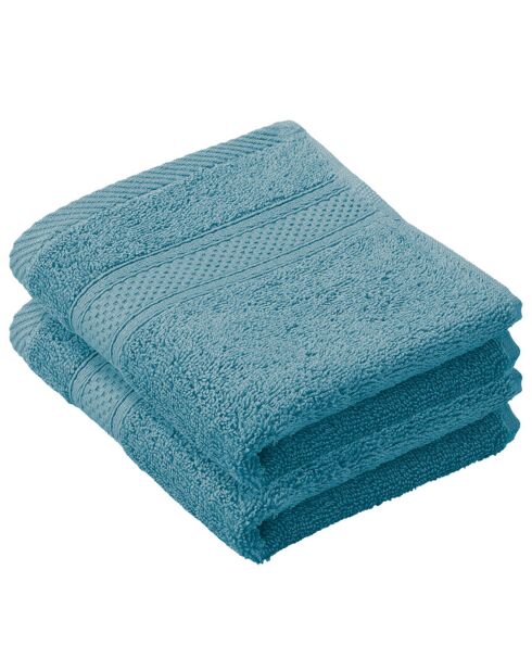 2 Stephanie blaue Gästeservietten - 30x50 cm