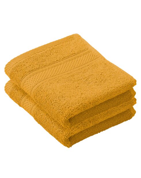 2 gelbe Gästeservietten Stephanie - 30x50 cm