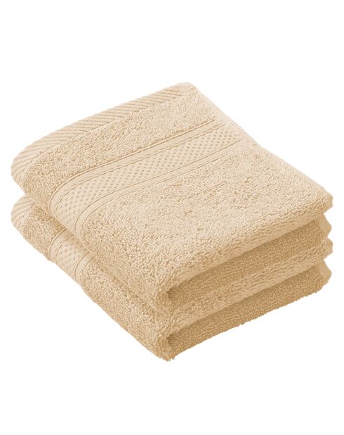 2 Stephanie Gästeservietten, 30 x 50 cm, beige