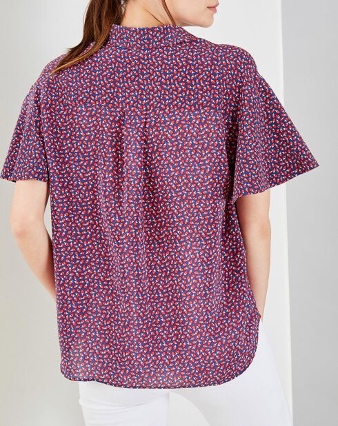 Chemise Fantine imprimée rouge/marine