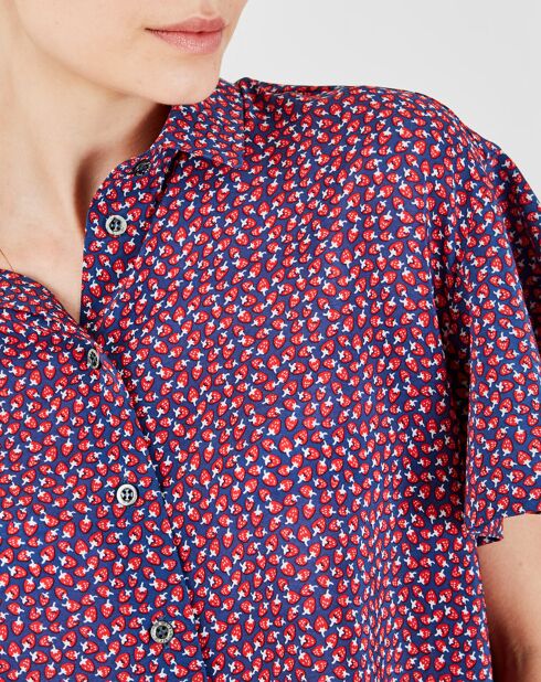 Chemise Fantine imprimée rouge/marine