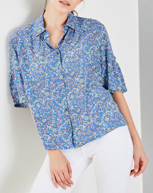 Chemise Poppins imprimée bleue