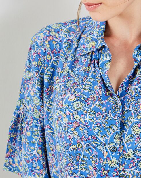 Chemise Poppins imprimée bleue