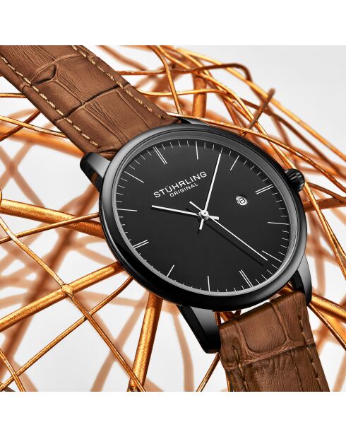 Montre Homme en Cuir Quartz Symphony marron