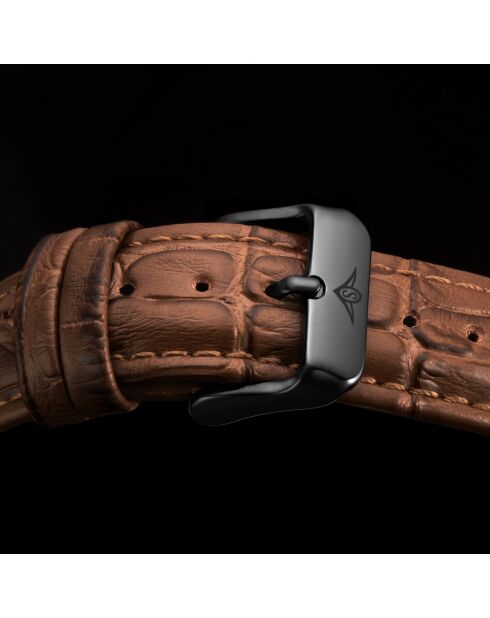 Montre Homme en Cuir Quartz Symphony marron