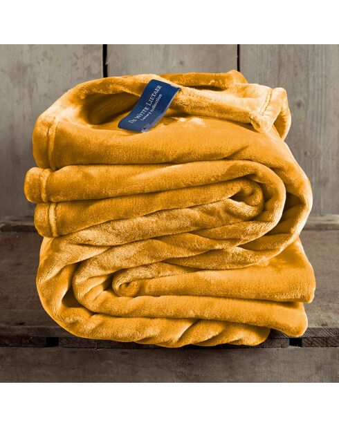 Plaid Cosy jaune doré - 150x200 cm