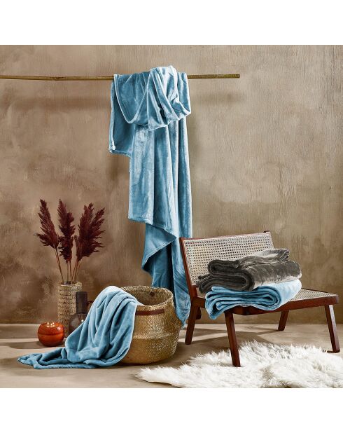 Plaid Cosy bleu arctique - 150x200 cm