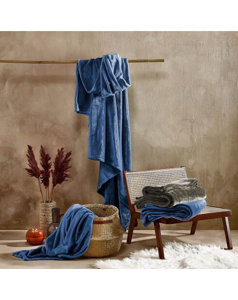 Plaid Cosy bleu indigo - 150x200 cm