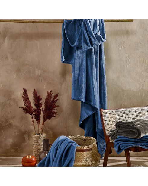 Plaid Cosy bleu indigo - 150x200 cm