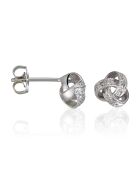 Boucles d'oreilles Joli Noeud Diamants 0.02 ct or blanc