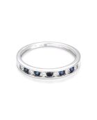 Afwisselend ring van 0,03 ct diamant en 0,17 ct saffierwitgouden ring