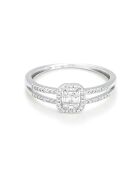 Bague Brillants Baguettes Diamant 0.15 ct or blanc