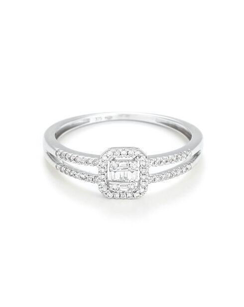 Bague Brillants Baguettes Diamant 0.15 ct or blanc