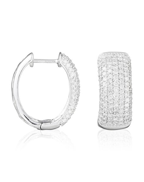 1 karaat witgouden oorringen met diamanten