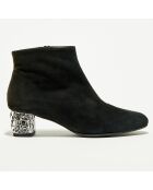 Boots en Velours de Cuir Bonu noires