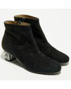 Boots en Velours de Cuir Bonu noires
