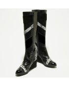 Bottes en Cuir Bulle  noires - Talon 6 cm