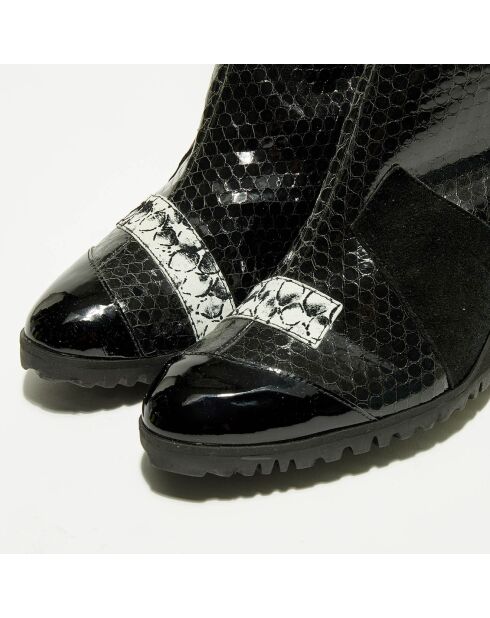 Bottes en Cuir Bulle  noires - Talon 6 cm