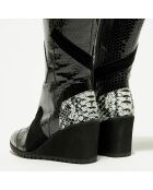 Bottes en Cuir Bulle  noires - Talon 6 cm