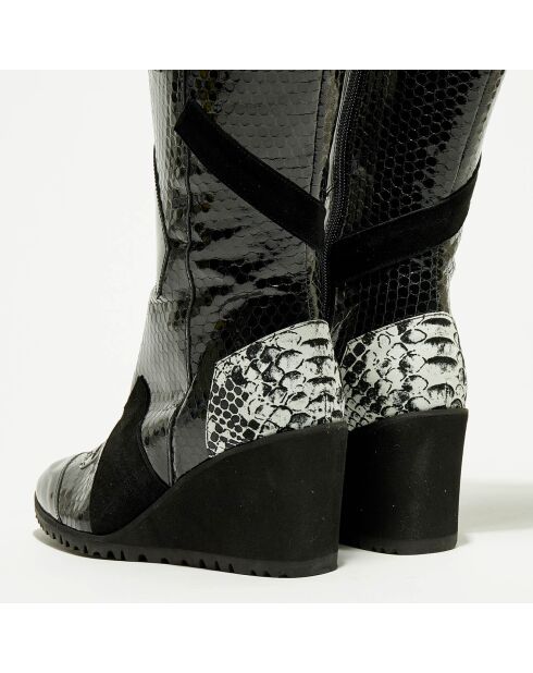 Bottes en Cuir Bulle  noires - Talon 6 cm
