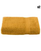 2 gelbe Stephanie Duschtücher, 70 x 140 cm