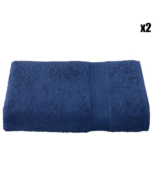 2 Stephanie indigoblauwe douchelakens - 70x140 cm
