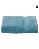 2 blauwe Stephanie douchelaken - 70x140 cm