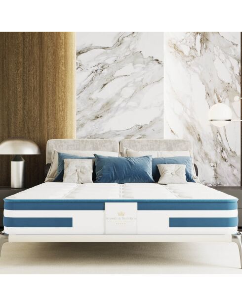 Balthazar Matratzen- und Boxspring-Set, 140 x 190 cm, weiß/blau