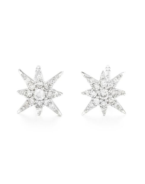 Boucles d'oreilles Star Diamants 0.12 ct or blanc