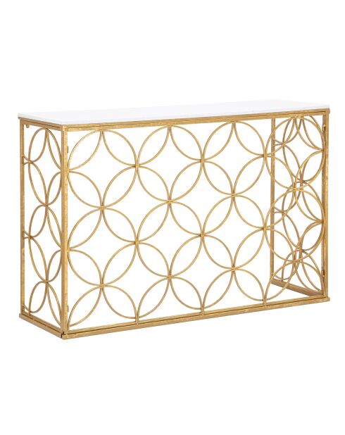 Sterconsole van goud/wit marmer - 80x120x40 cm
