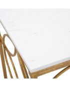 Sterconsole van goud/wit marmer - 80x120x40 cm