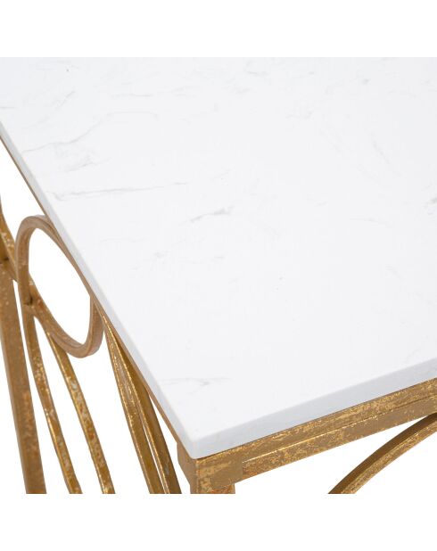 Sterconsole van goud/wit marmer - 80x120x40 cm