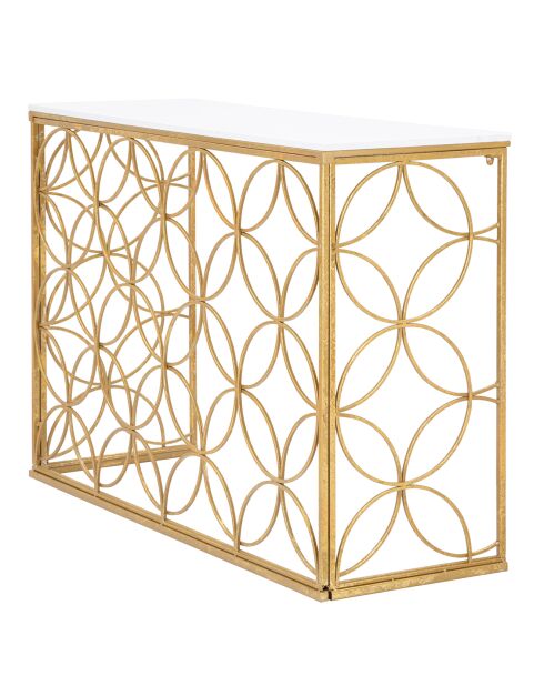 Sterconsole van goud/wit marmer - 80x120x40 cm