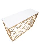Sterconsole van goud/wit marmer - 80x120x40 cm
