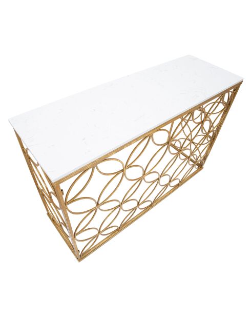 Sterconsole van goud/wit marmer - 80x120x40 cm
