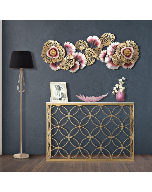 Sterconsole van goud/wit marmer - 80x120x40 cm