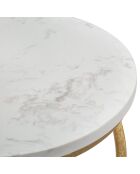 Table d'appoint Spirale en Marbre doré/blanc - D.27.5x47.5 cm