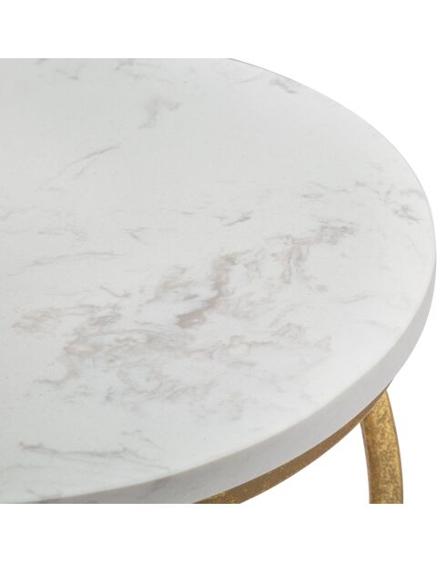 Table d'appoint Spirale en Marbre doré/blanc - D.27.5x47.5 cm