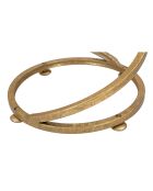 Table d'appoint Spirale en Marbre doré/blanc - D.27.5x47.5 cm