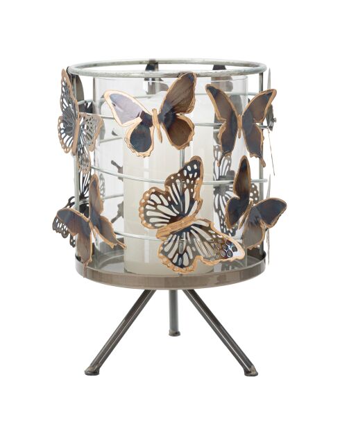 Portacandele Farfalle multicolor - 23,5x15x15 cm