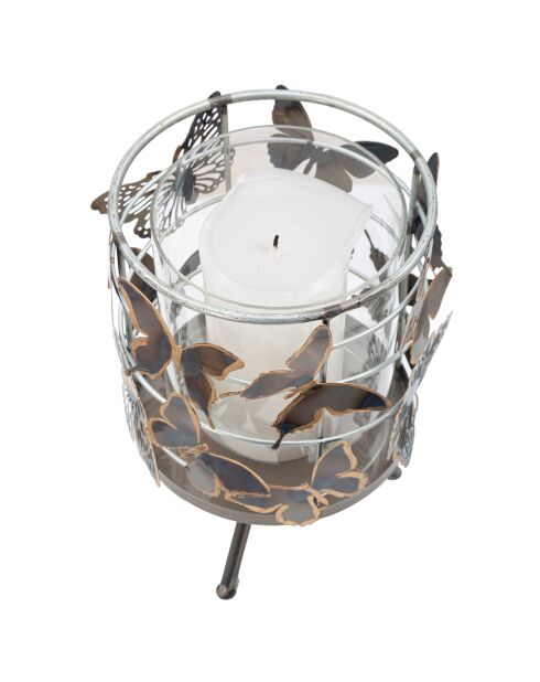 Portacandele Farfalle multicolor - 23,5x15x15 cm