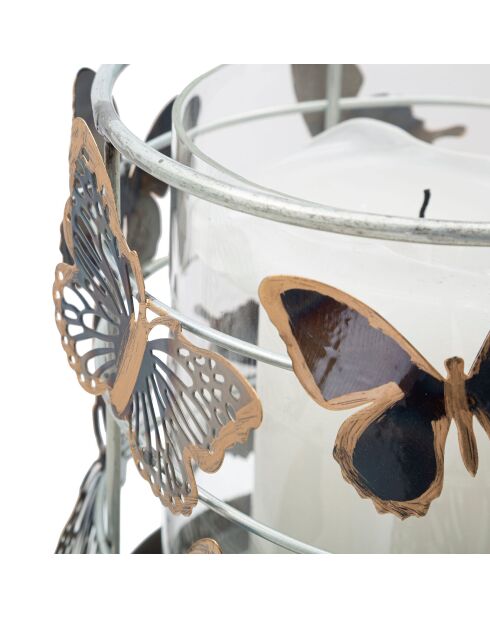 Portacandele Farfalle multicolor - 23,5x15x15 cm