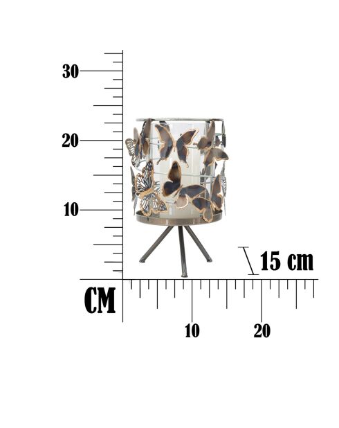 Portacandele Farfalle multicolor - 23,5x15x15 cm