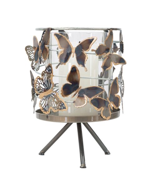 Portavelas multicolor Farfalle - 23,5x15x15 cm