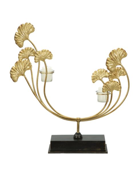 Portavelas Glam Iris dorado/negro - 55x50x12 cm